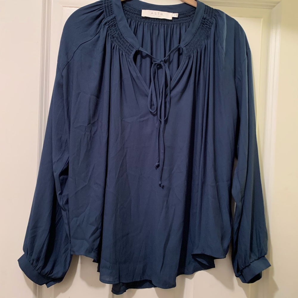 Teal blue Aster Blouse.
